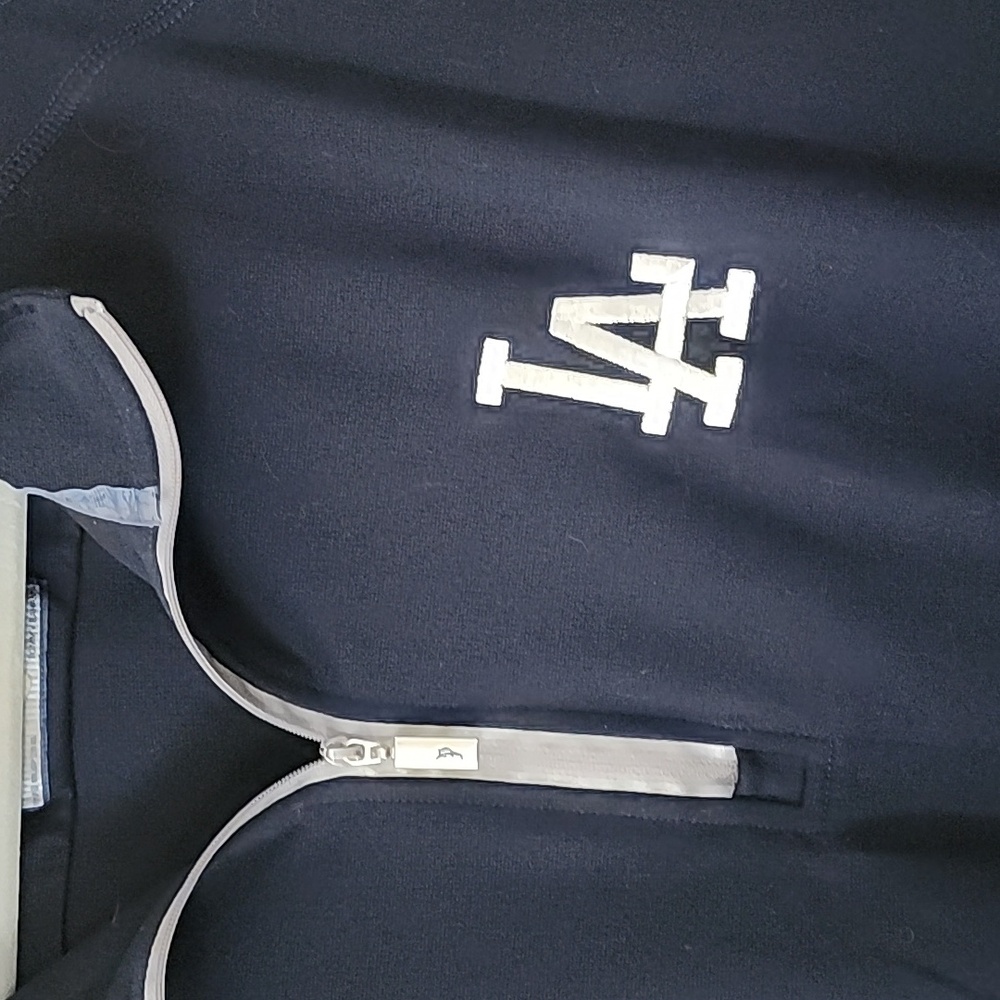 Tommy Bahamas Baseball LA Dodgers Quarter-Zip Pullover - Picture 7 of 10